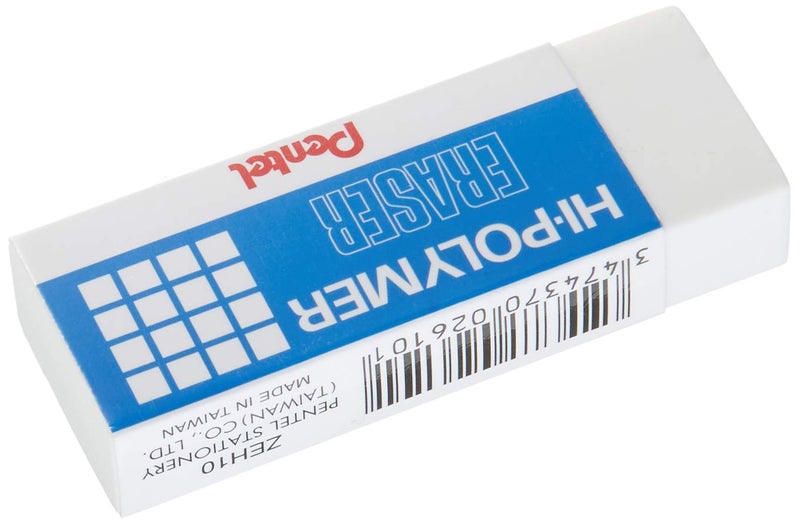 Pentel ZEH10 Hi-Polymer Eraser, Non-Abrasive, White, 1 Each - Image 2